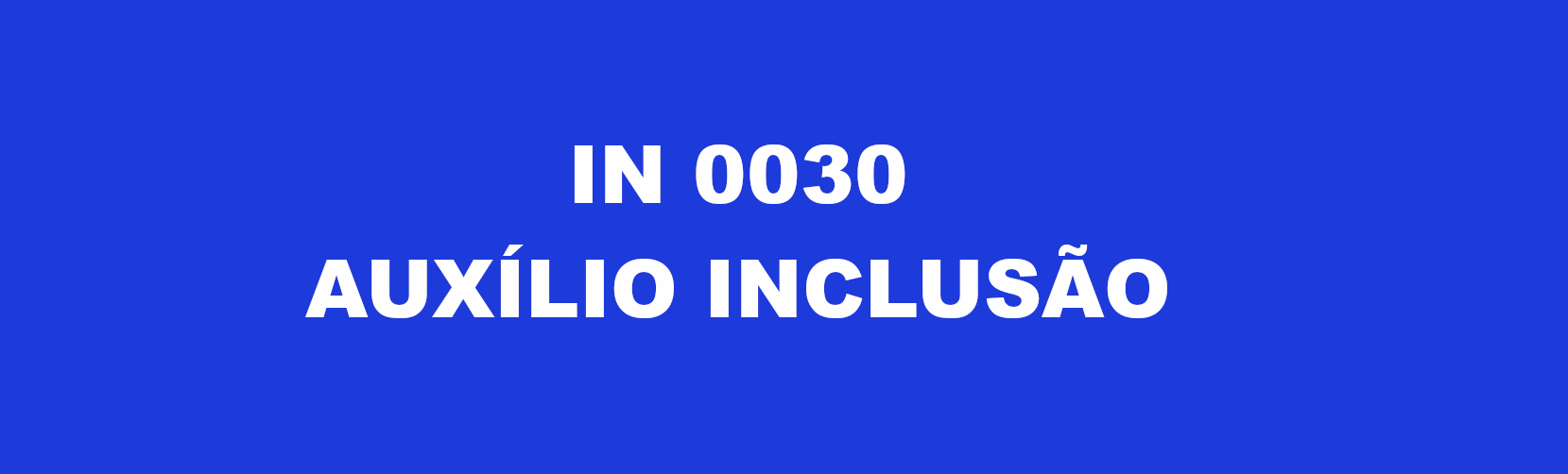 IN 0030 - Auxílio Inclusão